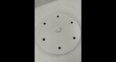 plafondkap wit voor zes pendels  20 cm. doorsnede 2cm. hoog metaal