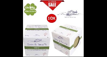 Savon De Marseille zeep 10x300g glycerine en OLIJF OLIE origineel Frans zeepblok CUBE La Cigale