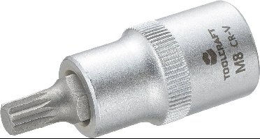 TOOLCRAFT 816087 Veeltand (XZN) Dopsleutel-bitinzet 8 mm 1/2 (12.5 mm)