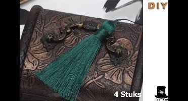 Bob Online ™ - 4 Stuks – Donker Groen - Tassels (Kwastjes) 8cm x 1.2cm – Handgemaakte Zachte Ambachtelijke Kwastjes / Tassels Chinese Stijl – Decoratieve DIY Tassels – Sieraden Maken enz. – Dark Green DIY Tassels – Tassels – Groen Kwasten