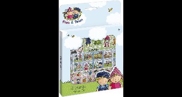 Fien & Teun stickers - 3 stickervellen met speelachtergrond - creatief speelgoed - boerderij - Bambolino Toys - Vanaf 3 jaar