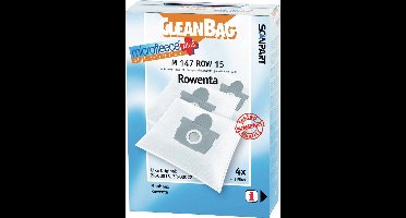 CleanBag stofzuigerzakken 4 stuks - Geschikt voor Moulinex Manea Rowenta Artec 2 Compact Power Silence Force Compact Spaceo - ZR00015 ZR00022 - Inclusief 1 filter - Alternatief