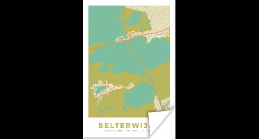 Poster Kaart - Vintage - Belterwijde - Plattegrond - Stadskaart - 20x30 cm