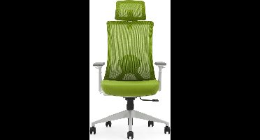 Euroseats ergonomische bureaustoel met hoofdsteun Verona. Uitvoering rug & zitting groen. Voldoet aan de NEN EN 1335 norm.