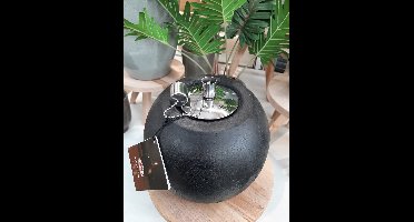 Olielamp terrazzo L - Sfeer tuin - 14,2 x B 14,2 x H 15,6 cm - Zwart - Large