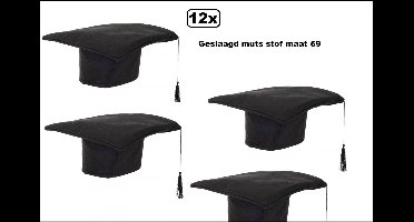 12x Geslaagd muts stof dames mt.59 - geslaag afgestudeerd slagen school diadeem hoofddeksel diploma master