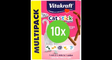 Vitakraft Cat-Stick Mini Kattensnack - Multipack Mix - 5 x 3 Stuks - 10 Verpakkingen