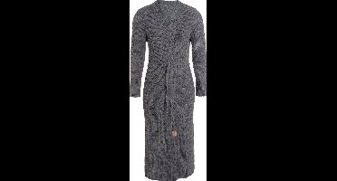 Knit Factory Gina Lang Gebreid Vest - Lang vest reikend tot kuithoogte - Lange cardigan - Donkergrijs damesvest - Antraciet - 36/38