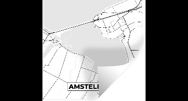 Muurstickers - Sticker Folie - Plattegrond - Amstelmeer - Nederland - Kaart - Stadskaart - 30x30 cm - Plakfolie - Muurstickers Kinderkamer - Zelfklevend Behang - Zelfklevend behangpapier - Stickerfolie