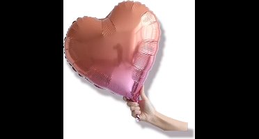 Folieballon roze hart met verloop 40 cm Kindercrea