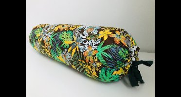 Gustiana® Guling - Rolkussen - Sluimerrol Kapok met wasbare sloop - L85 x B35 x ø20 cm - Tropisch bruin