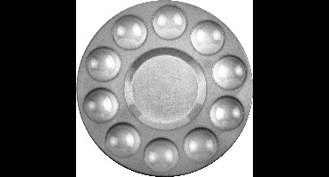 Kangaro schilderspalet - aluminium - doorsnede 17 cm - 10 vakjes - mengpalet - K-830104