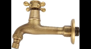 Vintage massief messing kraan met afdichtingskussen - G1/2 enkele koudwaterkraan wandmontage mop zwembadkranen tuin kraan uitloopventiel - voor badkamer keuken toilet - Lang