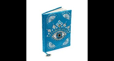 Notitieboek fluweel blauw met Alziend Oog – 20 cm x 15 cm