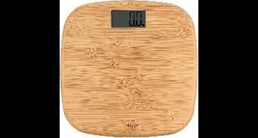 Haepi- Elektronische personenweegschaal- Superzacht bamboe plateau- Modern en afgerond design- Maximale capaciteit van 180 kg- Inclusief batterijen- Bamboe.