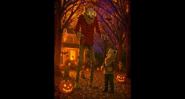 ESPA - Geanimeerde decoratie Boze Wolf Man 200 cm