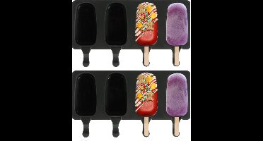 Ruhhy ijsvorm - 2x - siliconen - ijsjes - 25 x 15 cm - incl 50 stokjes - 4 x 80 ml