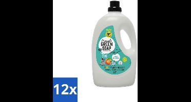12 x Marcel's Green Soap - Vloeibaar Wasmiddel - Kleur - Perzik & Jasmijn - Effectief & natuurlijk - 23 Wasbeurten - 1 liter - Wasmiddel - Biologisch Afbreekbaar - Milieuvriendelijk - Vegan - Perzik