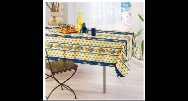 Provençaals rechthoekig vlekbestendig tafelkleed 100% polyester - Citroen