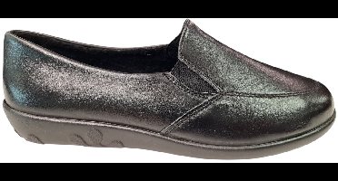 Rohde Zwarte Leren Gesloten Dames pantoffels - Zwart - 42