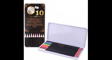 Craft Sensations Professioneel Fine Art kleurpotloden in Metalen Blik - 10 Stuks