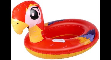 Eddy Toys Opblaasbare papegaai Ride-on - Zwemband Papegaai - 118 x 75 x 70 cm - Max 45 kg - Met Handgreep en Reparatiepatch - Rood