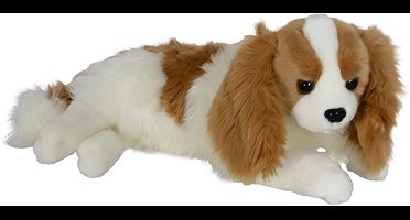 Boony natural decorations kingcharles spaniel pluche bruin wit - 35cm