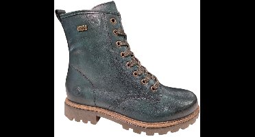 Remonte Groene Leren Veterboots Dames - Groen - 40