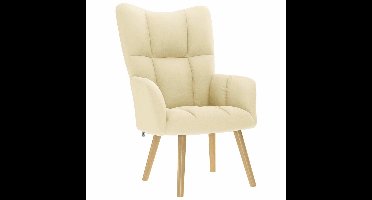 vidaXL - Relaxstoel - stof - crèmekleurig