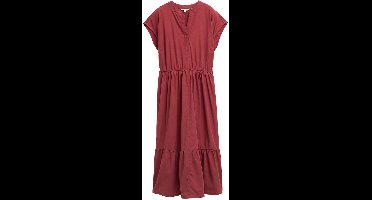 Tom Tailor Solid Volants Jurk Rood 42 Vrouw