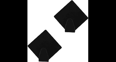 Excellent houseware - Zelfklevende ophang haakjes - zwart - 8x stuks - rvs - handdoeken - theedoeken