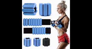 BOTC Polsgewichten en Enkelgewichten – 1 paar – 0,5 kg/stuk- Verstelbaar – Blauw