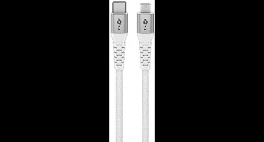 Goobay Lightning - USB-C Supersoft Textile kabel | USB2.0 | PD 60W | wit | 2 meter