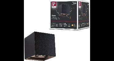 LED wandlamp op accu Nyara IP44 3000K 100x104mm 2x1W Zwart