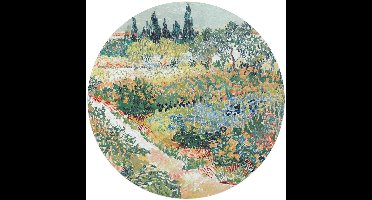 Glasschilderij Van Gogh - Tuin in Arles - Ø 70 - Glas - REINDERS