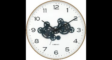 Karlsson - Wandklok Open Gear - Ochre yellow & dark blue- Ø40cm