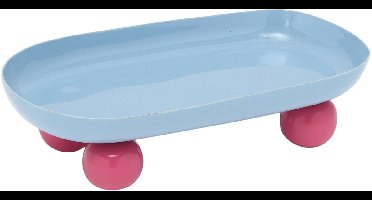 Present Time - Dienblad Double Funky Oval - Soft blue & bright pink