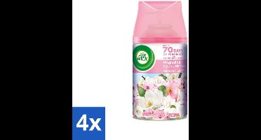 4 x Air Wick - Luchtverfrisser Navulling - Magnolia & Kersenbloesem - Automatische Spray - 250 ml - Luchtverfrisser - Geur - Geurverwijdering - Bloemige Geur - Magnolia