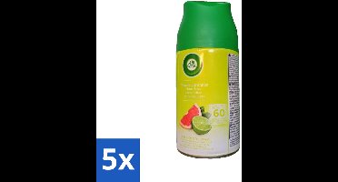 5 x Air Wick - Luchtverfrisser Navulling - Citrus Bries - Automatische Spray - 250 ml - Luchtverfrisser - Citrusgeur - Geurverspreiding - Automatische Geur - Geurstop