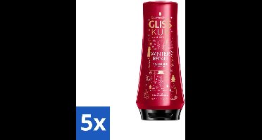 5 x Gliss-Kur - Conditioner - Winter Repair - Herstelt & Verzorgt - 200 ml - Winter Haar Verzorging - Haar Herstel - Haar Bescherming - Keratine Haar Conditioner - Cranberry Haar Conditioner