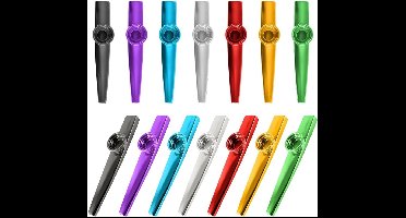 Kazoo - metaal Kazoo - 14 stuks gekleurde Kazoos - Kazoo fluit - muziekinstrument metaal