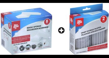 Dirt Devil Wonderspons – 8 Stuks + Dampspons Duster – 2 Stuks – Sterke Reinigingsspons voor Vuil & Stof – Schoonmaken Zonder Schoonmaakmiddel