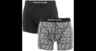Björn Borg heren premium cotton stretch 2P boxers flowers wit & zwart