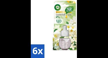 6 x Air Wick - Luchtverfrisser Navulling - Essentiële Oliën - Freesia & Jasmijn - Elektrische Geurverspreider - 20 ml - Air Wick Geurverspreider - Freesia En Jasmijn Geur - Essentiële Oliën Navulling - Elektrische Geurverspreider - Bloemige Geur