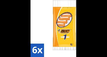 6 x Bic - Scheermesjes - Enkel Mesje - Wegwerpmesjes - 5 Scheermesjes - Scheermesje - Wegwerpscheermesje - Enkel Mesje - Roestvrijstalen Mesje - Chroomcoating