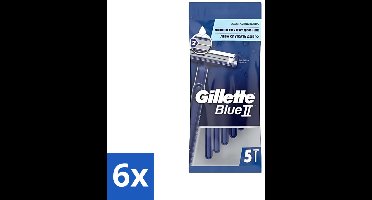 6 x Gillette - Blue II - Wegwerpscheermesjes - Precisie & Comfort - 5 Scheermesjes - Scheermesje - Wegwerpscheermesje - Gillette Blue Ii - Scheerresultaat - Scherpe Mesjes