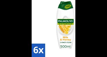 6 x Palmolive Naturals - Douchecrème - Melk & Honing - 500 ml - Douchegel Melk Honing - Natuurlijke Douchegel - Melk En Honing Douchegel - Hydraterende Douchegel - Verzorgende Douchegel