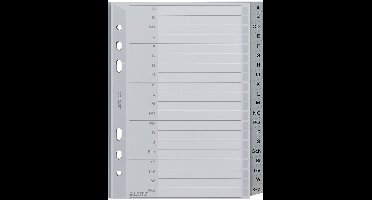 LEITZ kunststof tabbladen A-Z, A5, PP, 20-delig, grijs