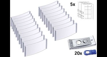 AVERY Zweckform naambordje 70 x 30 mm, zilver, set van 20 stuks