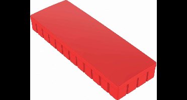 -Magnets - Rectangular - unbreakable plastic - Red - 1 kg adhesive force - 54 x 19 x 9 mm - 10 pieces
